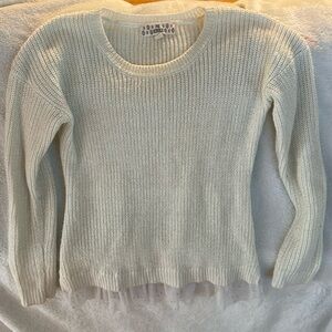 PINK REBULIC junior’s sweater with lace detail
